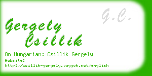 gergely csillik business card